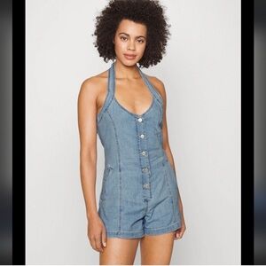 Levis Faris Denim Halter Romper